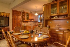 Dining area. Ample seating space for everyone is available in all the areas of the villa