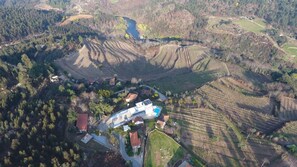 External view of the building. Outside view with drone