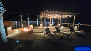 Enjoy the pergola and firepit