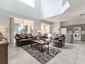 Living area. High Ceiling Living Area