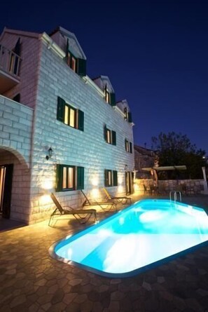 Villa With Pool in the Night