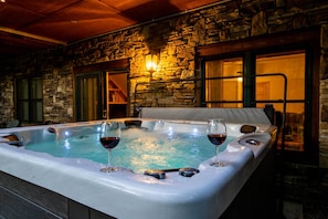 Relax and unwind in the hot tub