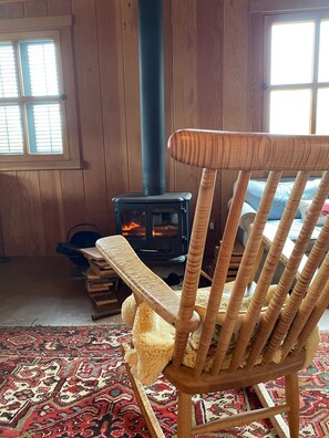 Living room and wood stove