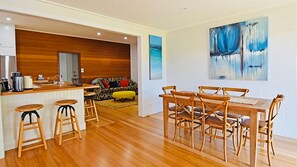 Dining area off main living area has seating for 6 people.