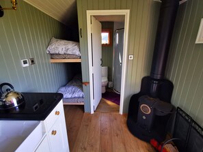 View towards ensuite bathroom and cocoon bunk beds 