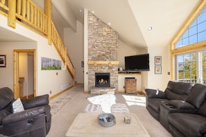 SWP 67 Fireweed living TV and fireplace