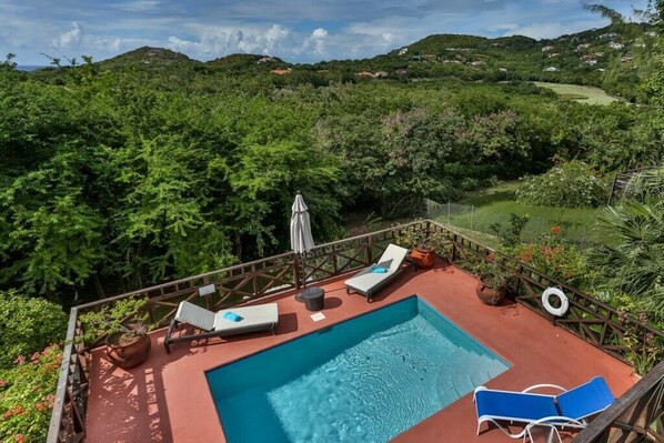 Pool & deck near the gardens.