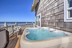 Beachfront Property | Furnished Deck | Private Hot Tub