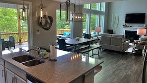 Open floor plan - kitchen, dining, living room 