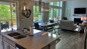 Open floor plan - kitchen, dining, living room