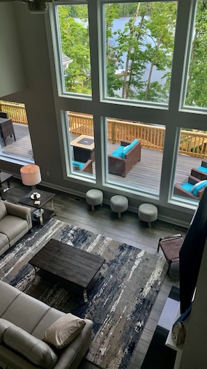 Looking down to living room from upstairs