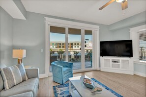 Enjoy a movie with a flat screen TV