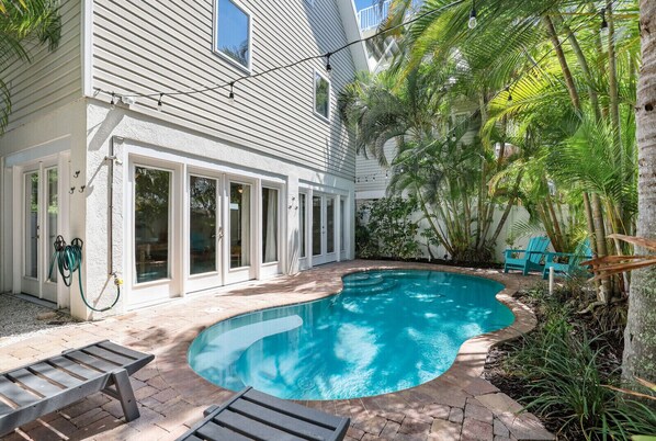 Beautiful tropical backyard