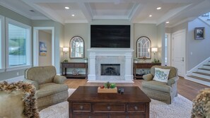 Spacious living area perfect for a night in