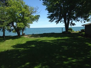 Large grassy lawn on the lake. Bring your outdoor games!