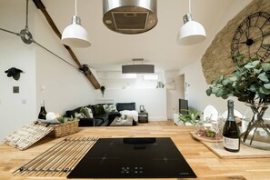 The kitchen island at Luxury Penthouse, Cotswolds