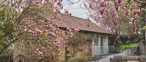 The exterior of Half Moon Cottage, Devon