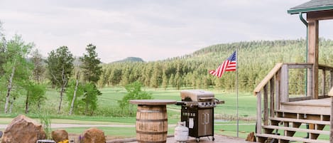 Beautiful spot to grill over looking the meadow!