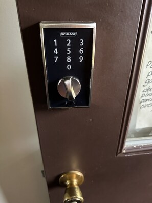 Front door code lock.
