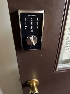 Front door code lock.

