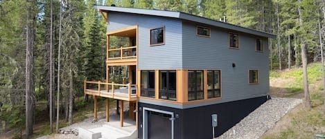 Close-up of this modern chalet