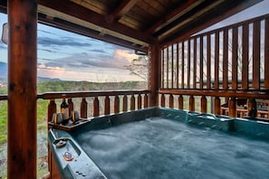 Enjoy the hot tub with great views from the upper deck.