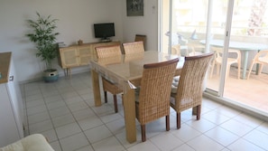 The main living room with its lounge area opening onto the terrace