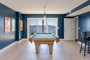 Our lower level is home to a newly constructed game room (with a view!)