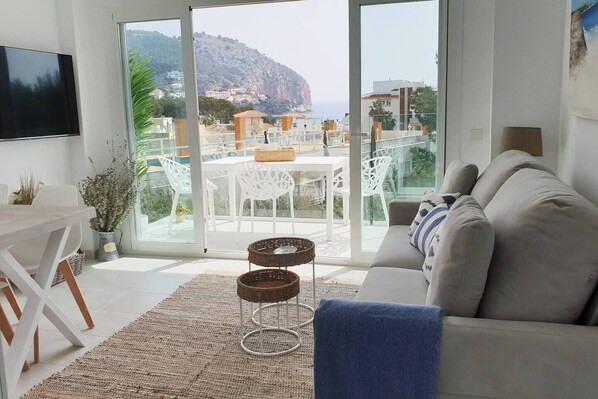 Living-room and terrace.