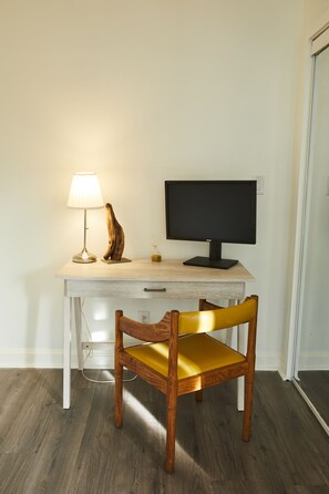 Workspace located in master bedroom