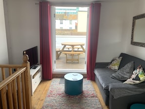 The lounge on 2nd floor, looking through to the sunny terrace