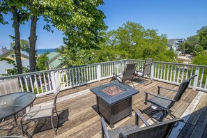 Third Level Lake Michigan View | Deck with Fire Pit