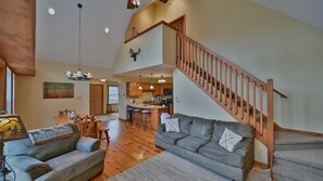 Open concept main floor living area to gather and relax