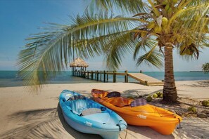 Pier Behind house with Kayaks