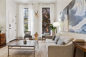 Sunny modern living room space perfect for lounging 