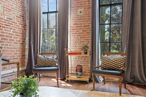 Living room space with additional seating 