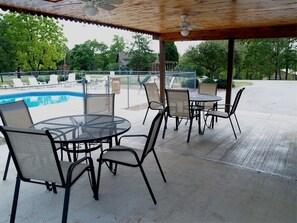 Patio connected to Clubhouse for relaxing from the sun