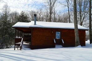 Beautiful Winter Side View of Cabin 15