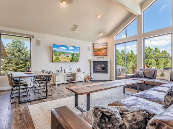 Modern mountain luxury with unobstructed views of the pines and Wheeler Peak.