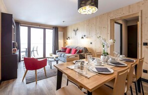 Settle into the dining area and enjoy a nice meal.