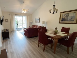Living/Dining area with pullout sofabed