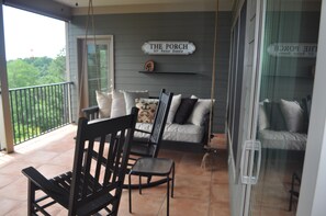 Sit and rock or enjoy a nap on the swing bed!
