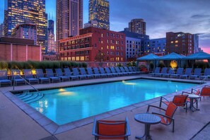 Rooftop Pool with views of the city