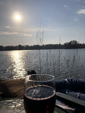 Enjoy the sunset and take in the beautiful colors reflecting off the water.  