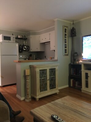 Open concept kitchen/living room. All with water views.  