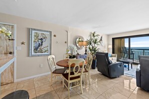 The spaciousness of this condo is enhanced by the open floor plan.