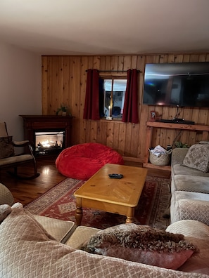 Cozy fireplace added winter 2022.