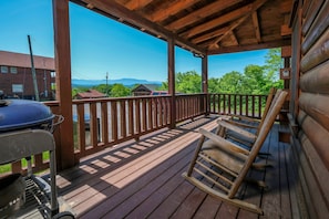Smoky Mountain Cabin "View to Remember" - Wraparound Covered Deck with Rocking Chairs