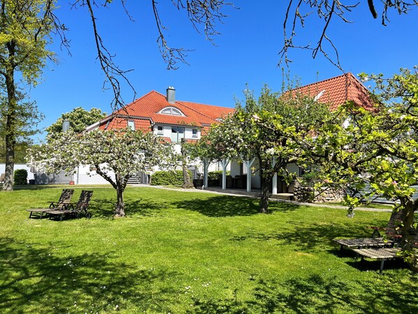 mit Blick aus dem Garten