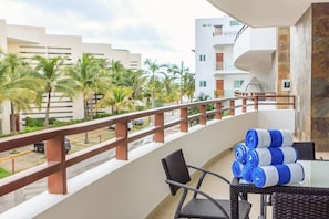 Private balcony with partial ocean view